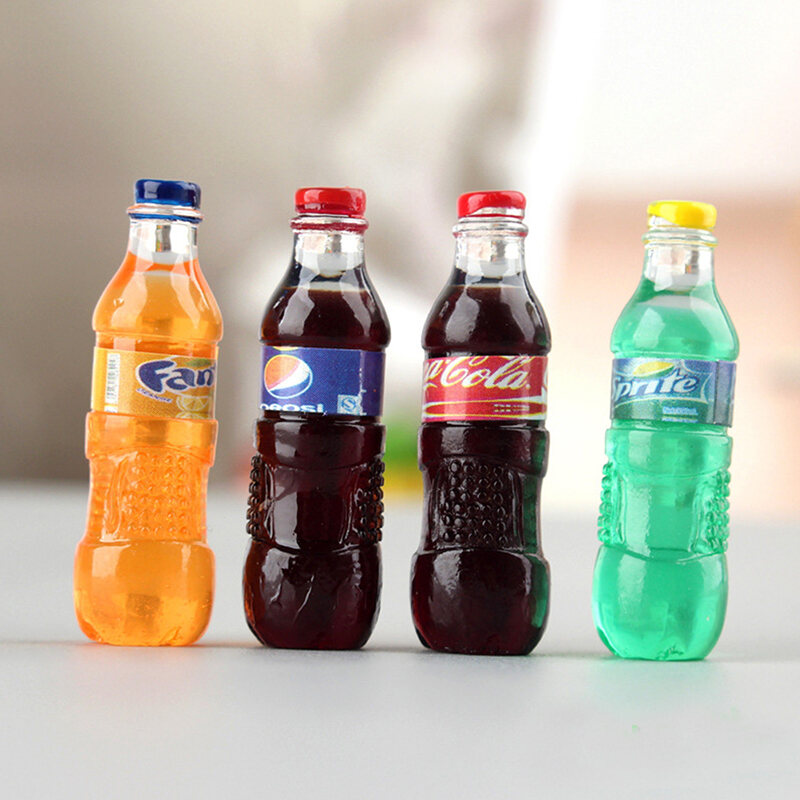 4PCS Dollhouse Miniature Coke Beverage Soda Water Drink Kitchen Accessories ToS5 