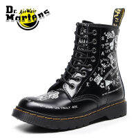 Dr Marten Air Wair รองเท้าบูทมาร์ตินหัวกระโหลก,รองเท้าบูทหนังแข็งเสริมบุคลิกภาพสำหรับผู้หญิงผู้ชายและผู้หญิง