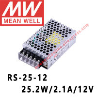 Mean Well RS-25-12 AC DC 25.2W 2.1A 12V เอาท์พุทแหล่งจ่ายไฟ Meanwell ออนไลน์