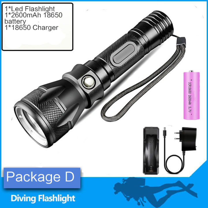 ipx8-waterproof-grade-t6l2-scuba-diving-flashlight-professional-200m-underwater-torch-lamp-super-2600mah-18650-dive-lantern