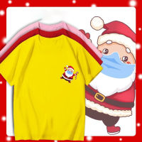 NEW เสื้อยืดผ้าฝ้ายเสื้อยืดผ้าฝ้าย เสื้อยืดคริสต์มาสLOCAL STOCK  MERRY CHRISTMAS XMAS CM0025 SANTA FACE MASK FESTIVAL TSHIRT OVERSIZE COT