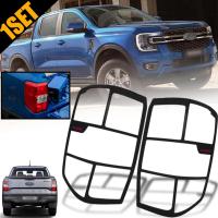 ครอบไฟท้าย ครอบกันรอยไฟ  รุ่น ฟอร์ด เรนเจอร์ Ford Ranger XLT XLS XL ปี 2022 2023 2024 สีดำ (โลโก้แดง)  ข้างซ้าย + ขวา จำนวน 1 คู่