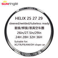 Sunringle HELIX-TR 26/27ค่ะ5/29in MTB เส้นขอบสุญญากาศด้านนอกกว้าง TR25/27/29มม. ขอบจักรยานเสือภูเขาสำหรับ XC/TRAIL/AM/FR/DH 24/28/32/36รูแขนยาว/เชื่อมวาล์วฝรั่งเศส