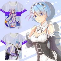 NEW Zero Emilya Ram Rem Animation Product T-shirt Short Sleeve