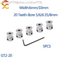 5PCS GT 20 Teeth 2GT 2M Timing Pulley Bore 4/5/6/6.35/8mm for 2GT GT2 Synchronous belt width 6/10mm small backlash 20Teeth 20T