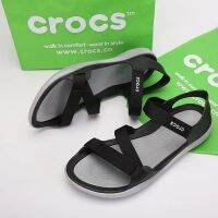 [A NEW HOT]เมาท์เทนดิวส์ริบบิ้น Crocs ผู้หญิง Sadnals รองเท้าแตะแบบแบนชายหาดฤดูร้อน