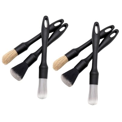 Car Wash Brush Kit Extended Removable Brushes Car Cleaning Tools Dashboard Rim Brush Head Auto Detail Brushes Kit 6Pc