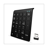 Mini Number Keypad USB 2.4G Wireless 27 Key Multi-Function Black for Desktop Laptop Tablet