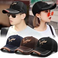 【Hot Sale】 Mens baseball cap simple spring and autumn summer personality Korean version of flying eagle embroidery hat all-match peaked