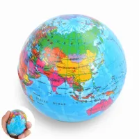 I Love Daddy&Mummy Earth World Map Squishi Stress Relieves Toy Globe Geography Map Squeeze Ball Adult Kids Anti Stress Toys