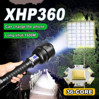 ซูเปอร์ XHP360ที่มีประสิทธิภาพไฟฉาย LED 18650พลังงานสูงไฟฉายแสง USB ชาร์จไฟฉาย XHP199โคมไฟตั้งแคมป์กันน้ำ