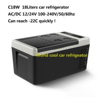 18L AC/DC12V24V Car Refrigerator Portable Camping Outdoor Picnic Mini Fridge Compressor Deep Freezer Cooler Box for Travel Home