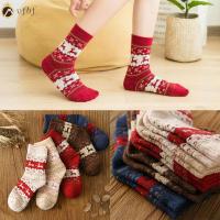 VFBF Soft Comfortable Warm Wool Socks Snow Flake Deer Christmas