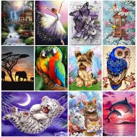 Full Round DIY Diamond Painting Owl Cat Diamond landscape embroidery Animal Mosaic Cross Stitch art rhinestone home decor gift