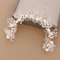 Flower Pearl Headband for Women Wreath Beach Wedding Garlands Floral Crown Bride Hairband Wedding Hair Accessories Dropshipping