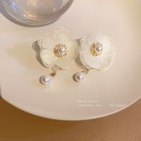 ✨BELLA✨925 Silver Needle Flowers Korean Sweet Pearl Earearrings Light luxury exaggerated elegant personality earrings