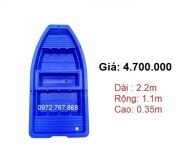Thuyền Nhựa PE 2 Lớp, Dài 2.2m, Rộng 1.1m, Cao 0.35m VUI LÒNG ĐỌC MÔ TẢ ĐỂ