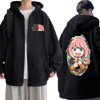 Anime Spy X Family Anya Forger Zipper Sweatshirt The Anya Face Graphic Print Jacket Hoodie Harajuku Streetwear Hoodies Coats Men Size XS-4XL