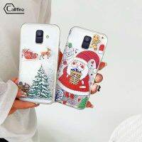 Callfire เคสใส่โทรศัพท์เรียกเข้าสำหรับ Samsung Galaxy A5 A7 A8 A5 A9 2017 2018 A520 A720 A530 A730กวางน่ารักซานตาคลอสรูปแบบต้นคริสต์มาสเปลือกทรายไหล