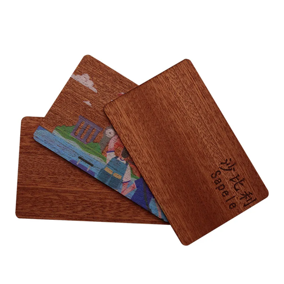 10 Pieces Bamboo Contactless Business Gift RFID Card Blank DIY F08