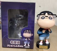 Beterservice อนิเมะ Crayon Shin-Chan คอสเพลย์นักสืบตุ๊กตาขยับแขนขาได้พีวีซีโคนันของขวัญรูปปั้นโมเดลของเล่นเด็ก13ซม. กล่องขายปลีก