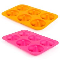 【lz】┅●  Silicone Baking Pan para Pastelaria Donuts Silicon Form Donut Mould DIY Bolo Bagels Chocolate Sobremesa Baking Mold Bake Tool 4 Tamanhos