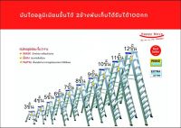 บันไดอลูมิเนียมขึ้นได้ 2ข้างพับเก็บได้รับได้100กก.บันไดแบบหนาHappymove 3-8ขั้น พร้อมส่ง