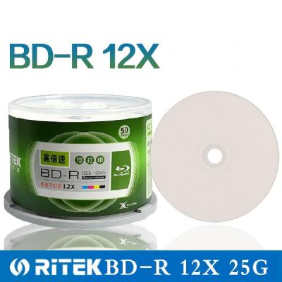 RITEK BD-R 12-speed ultra-high-speed 25G Blu-ray printable barreled 50 discs.