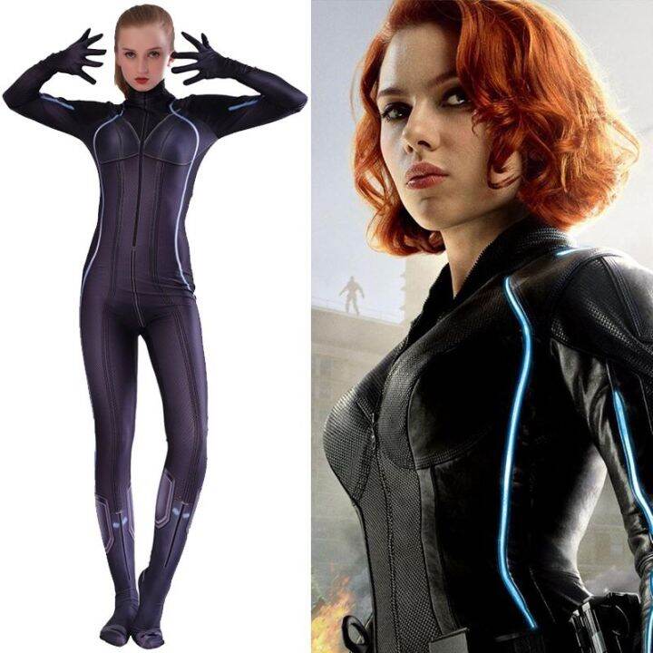 Adult Avengers Endgame Black Widow Costume Natasha Romanoff Cosplay Outfits Jumpsuit Lazada Ph 9424