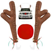 [A Decoration]1 Set Reindeer Vehicle Costume Caribou Antler Animal Cute Car Decorations Christmas Accessories Kit