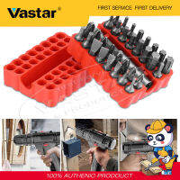 Vastar ชุดไขควง32ตัวและที่ยึดแม่เหล็ก,ป้องกันการงัดแงะ CRV6150 Torx Hex Star Bit สำหรับดอกสว่านทุกประเภทกล่องใส่เครื่องมือใช้งานง่าย-สินค้าต่างประเทศ