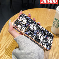 JIUMOO เคสสำหรับ Vivo Y02 Y11 2023เคสลายการ์ตูน Happy Kuromi ใหม่กรอบสี่เหลี่ยมพื้นผิวเคสซิลิกาเจลนิ่มกันกระแทกเคสมือถือฝาครอบป้องกันเลนส์กล้องถ่ายรูป