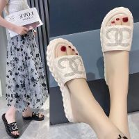 【CW】 Flats Paltfrom Pu Shoes Women Slippers Fashion Women Sandals Summer 2021 Desiger Dress Flip Flops Slippers Women Zapatos Mujer