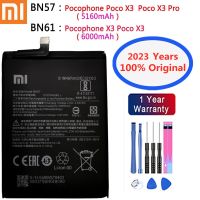 （Bar watchband）Xiaomi Mi BN61 BN57 100ของแท้,อุปกรณ์เปลี่ยนแบตเตอรี่ Xiaomi Pocophone X3 Poco X3 Pro 6000MAh