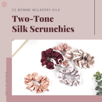 (1 ชิ้น)ยางมัดผมผ้าไหม รุ่น Two-Tone ยางรัดผมผ้าไหมมัลเบอร์รี่ Mulberry Silk Scrunchies by SOSILK