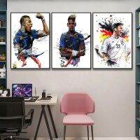 № สีน้ำฟุตบอล Star Wall Art โปสเตอร์ World ไอดอลที่มีชื่อเสียงตกแต่งบ้านภาพวาดผ้าใบภาพจิตรกรรมฝาผนังคอลเลกชันภาพพิมพ์งานศิลปะของขวัญ