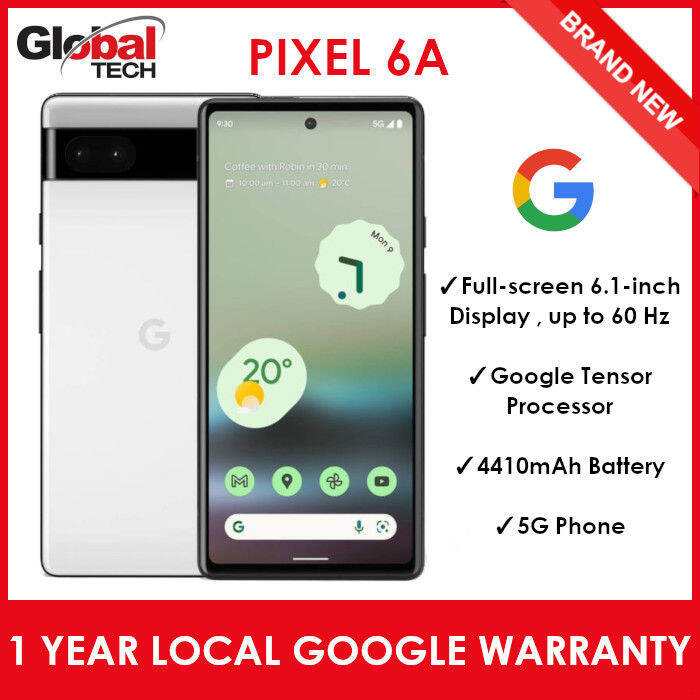 Google Pixel 6A / 5G Phone / 128GB ROM + 6GB RAM (1 Year Local Google