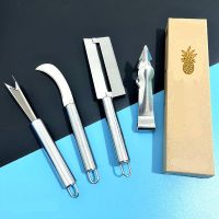 Stainless steel kitchen fruit and vegetable tools pineapple knife fruit knife potato peeler four-piece peeling shovel Graters  Peelers Slicers