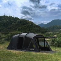 Black Camping Series เต็นท์อุโมงค์ เต็นท์อุโมงค์กลางแจ้งสี่เสา เต็นท์ตั้งแคมป์กลางแจ้ง อุปกรณ์ตั้งแคมป์ ฝนหนาและกันความเย็น OT0159