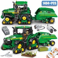 Technical City 1404Pcs Farm Harvester Machine Building Blocks MOC Mechanical Tractor Model Bricks Toys For Children Adult Gifts