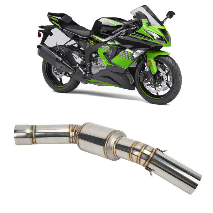 รถจักรยานยนต์ท่อไอเสียท่อกลางรถจักรยานยนต์-refitting-สำหรับ-kawasaki-zx6r-2009-2017