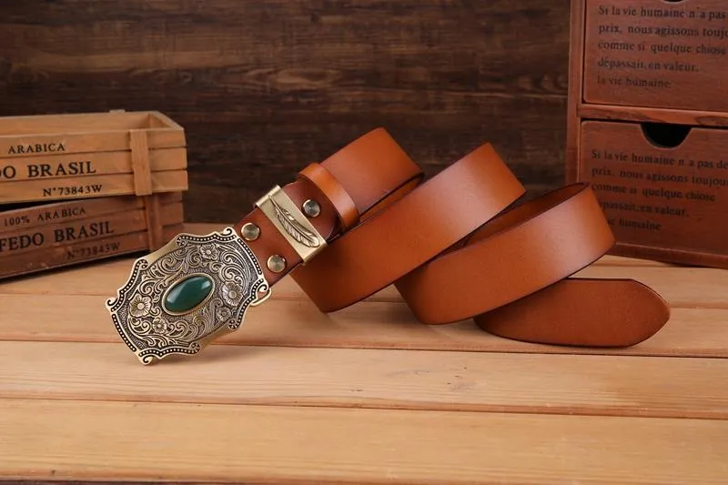 New Designer Belt Men High Quality Belts For Men Leaf Flower 38 Cm Wide  Strap Girdle Full Grain 100% Genuine Leather Cow