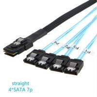 Sas Sata สาย Mini Sas Sff-8087 36P ถึง4มุม Sata 7P Mini Sas ตัวผู้เป็น4 Sata 7P สายเคเบิลตัวเมีย12Gbps ดิสก์ Sata Cabo