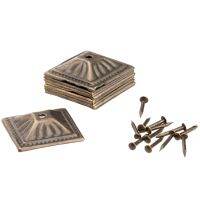 10sets Square Upholstery Nails 21mmx21mm Vintage Antique Bronze Iron Jewelry Case Box Sofa Door Tack Stud Pushpin Decor hardware