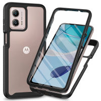 Kes กันกระแทก untuk Motorola MOTO G53 Kes PC TPU Pelindung Skrin Filem 360 ° Perlindungan Perlindungan Dua Lapisan Struktur Funda