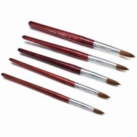 Acrylic Nail Brush Good Quality Nail Art Sable Hair Brushes Wood Handle UV Gel Builder Manicure Drawing Tools Size 8-16 Artist Brushes Tools