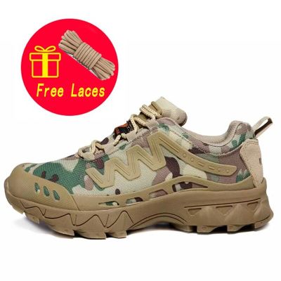 Mens Sneakers Military Tactical Boots Outdoor Breathable Hiking Combat Non-slip Climbing Cross-Country Battlefield Shoes