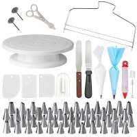 73 PCSset Cake Decorating Tools Kit Icing Tips Turntable Pastry Bags Couplers Cream Nozzle Baking Tools Set