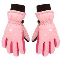 Children Skiing Cycling Gloves Toddler Thick Warm Mittens Cute Bear Face Gloves