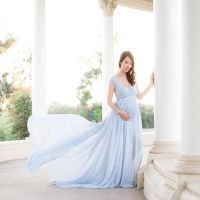 【cw】 European and American Womens Clothing Mercerized Cotton with Spinning Womens Floating Tail Floating Sleeve Long Dress Photography Dress 1883 ！